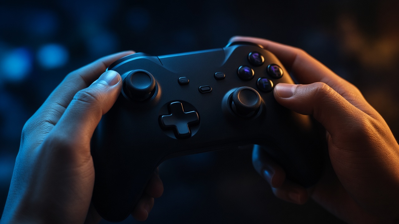 Manette éclairée pour une session de test
